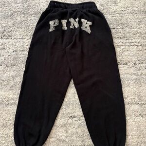 PINK Victoria's Secret Black Sweatpants with  Logo